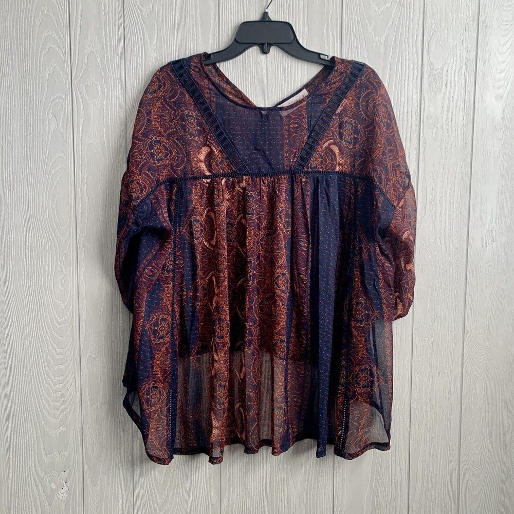 Abercrombie & Fitch Sheer Hi Low Blouse Medium NWT